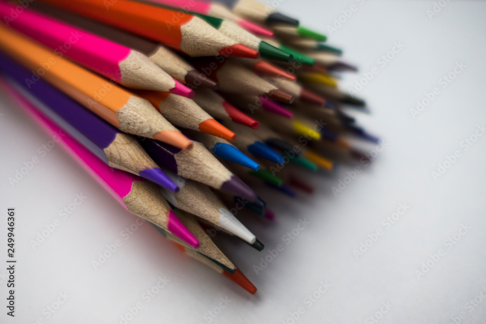 color pencils on white background color pencils on white background