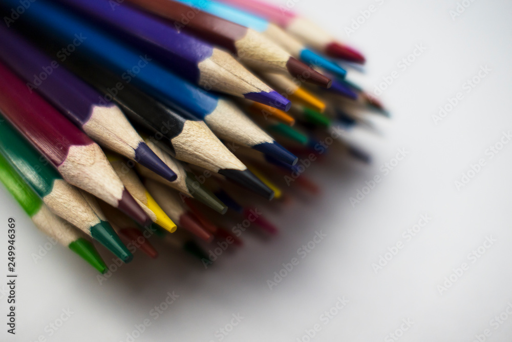 color pencils on white background color pencils on white background