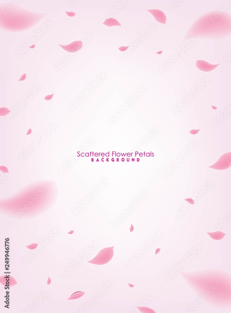 Pink Flower Petals Background. Scattered Petals Vector Design for Card, Banner, Poster and Event Background.