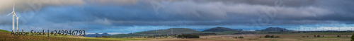 Panoramic view of wind turbines at a wind farm in Victoria Australia