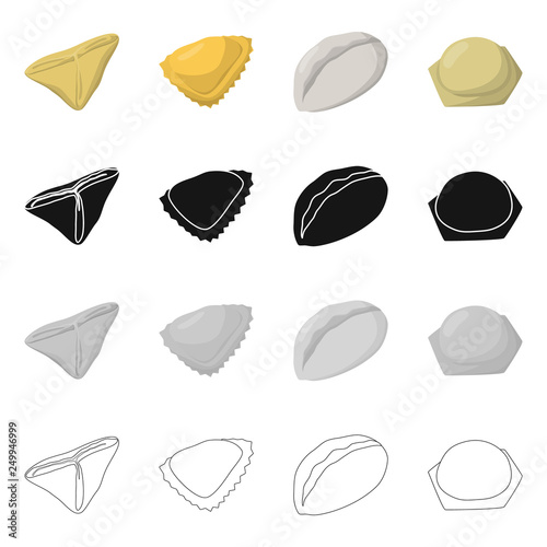 Isolated object of products  and cooking sign. Set of products  and appetizer stock symbol for web.