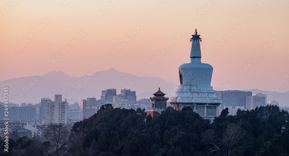 Many building is the city landscape.  From the Jingshan park.