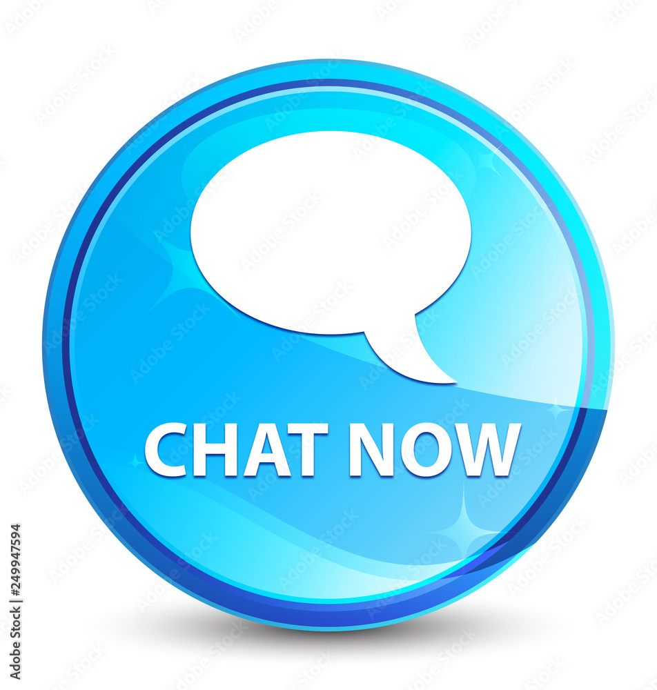Chat now splash natural blue round button Chat now splash natural blue round button