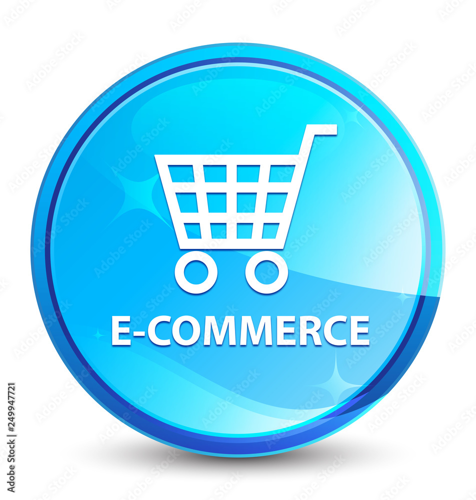 E-commerce splash natural blue round button E-commerce splash natural blue round button