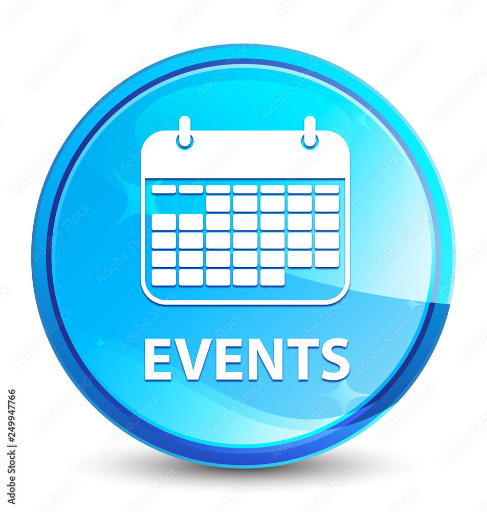 Events Calendar Icon Splash Natural Blue Round Button Stock Vector Adobe Stock