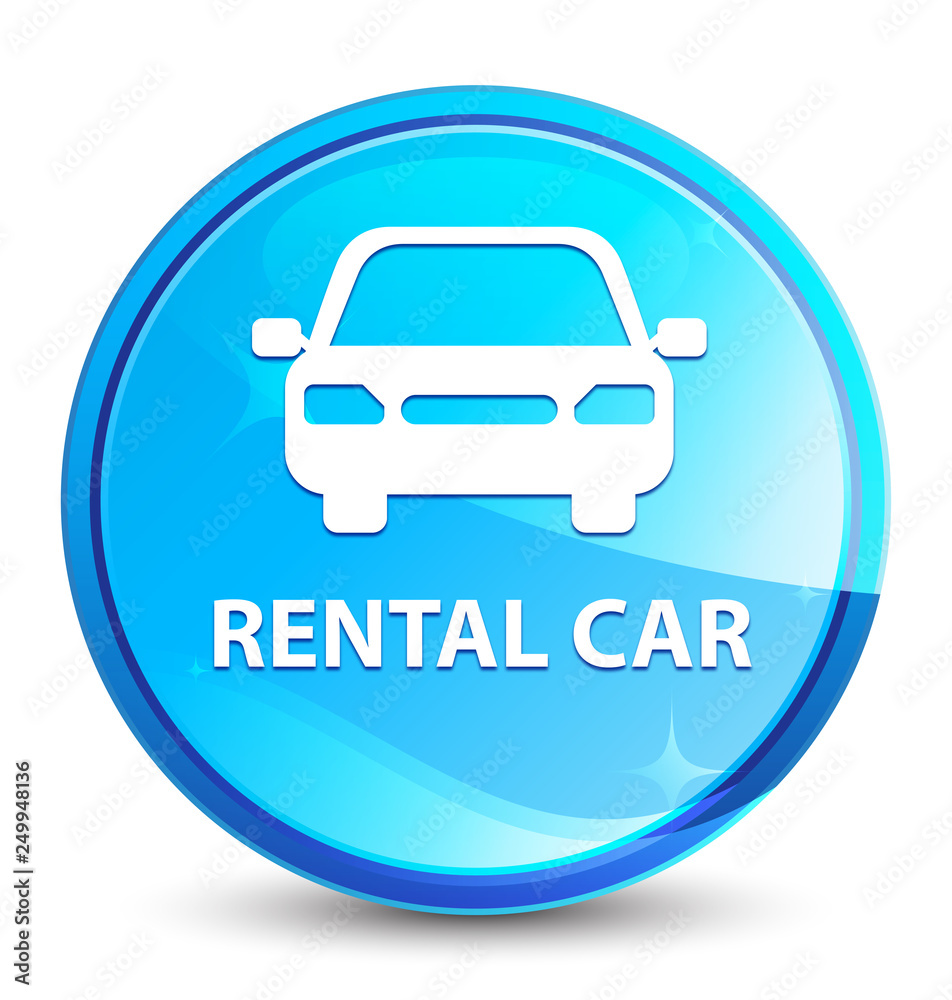Rental car splash natural blue round button Rental car splash natural blue round button