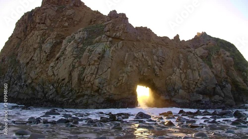 Keyhole Rock Big Sur Sunset