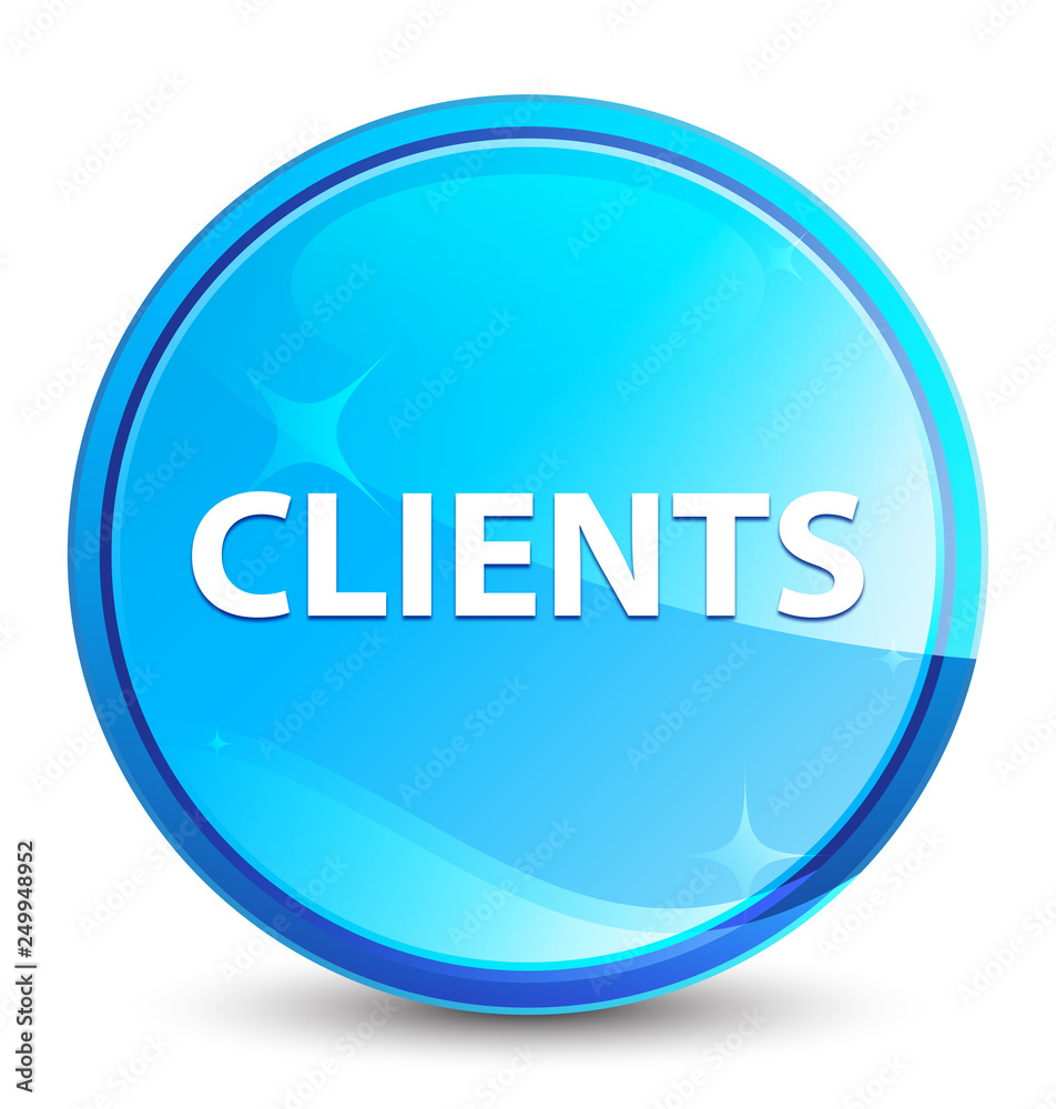 Clients splash natural blue round button Clients splash natural blue round button