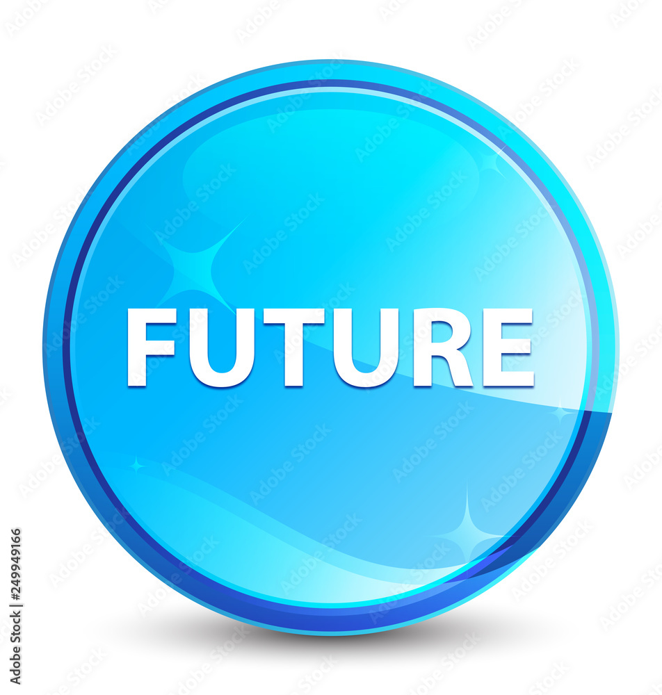 Future splash natural blue round button Future splash natural blue round button