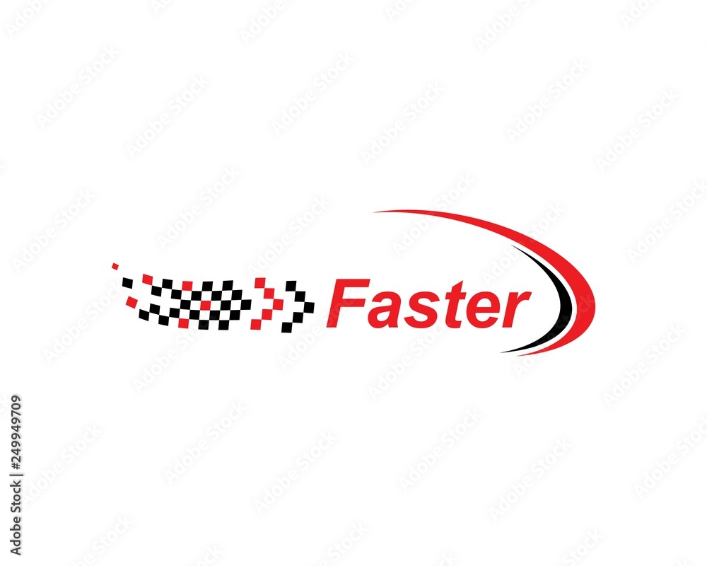 Obraz premium faster logo icon of automotive racing concept design