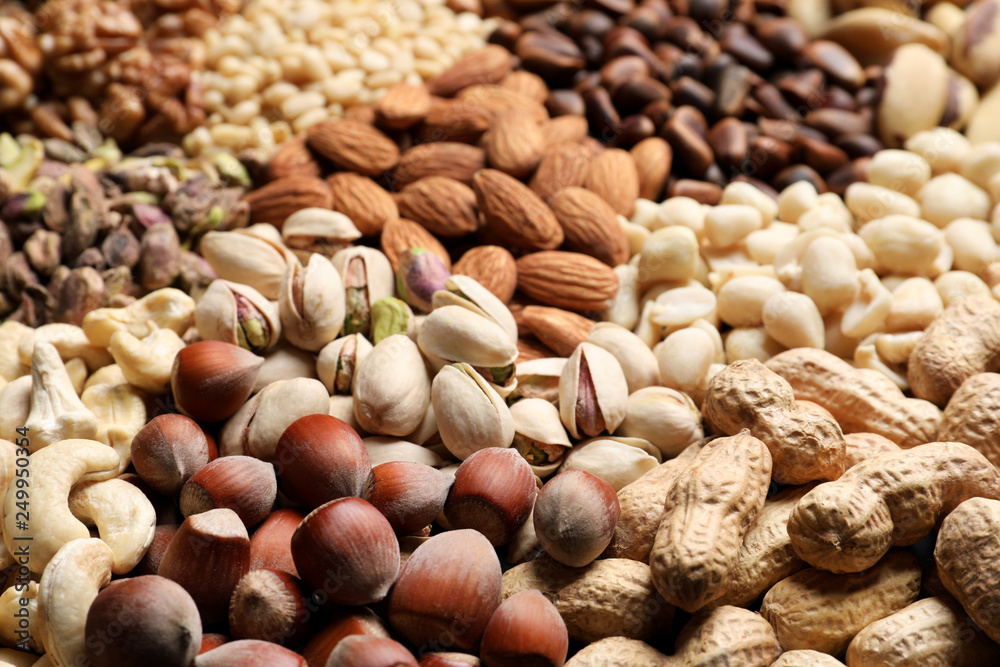 Organic mixed nuts as background, closeup. Healthy snack Organic mixed nuts as background, closeup. Healthy snack