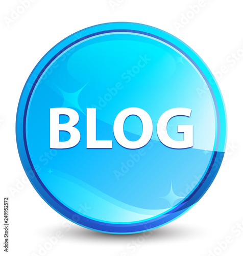 Blog splash natural blue round button