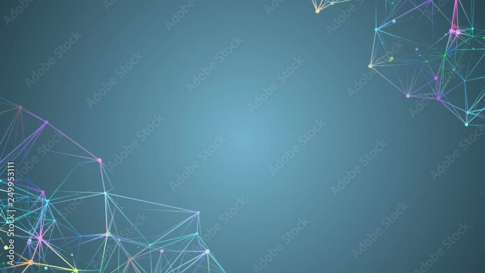 Multicolored joints.3D animation showing multi core processing and data points.Seamless loop.