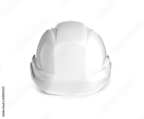 Hard hat on white background. Construction tools