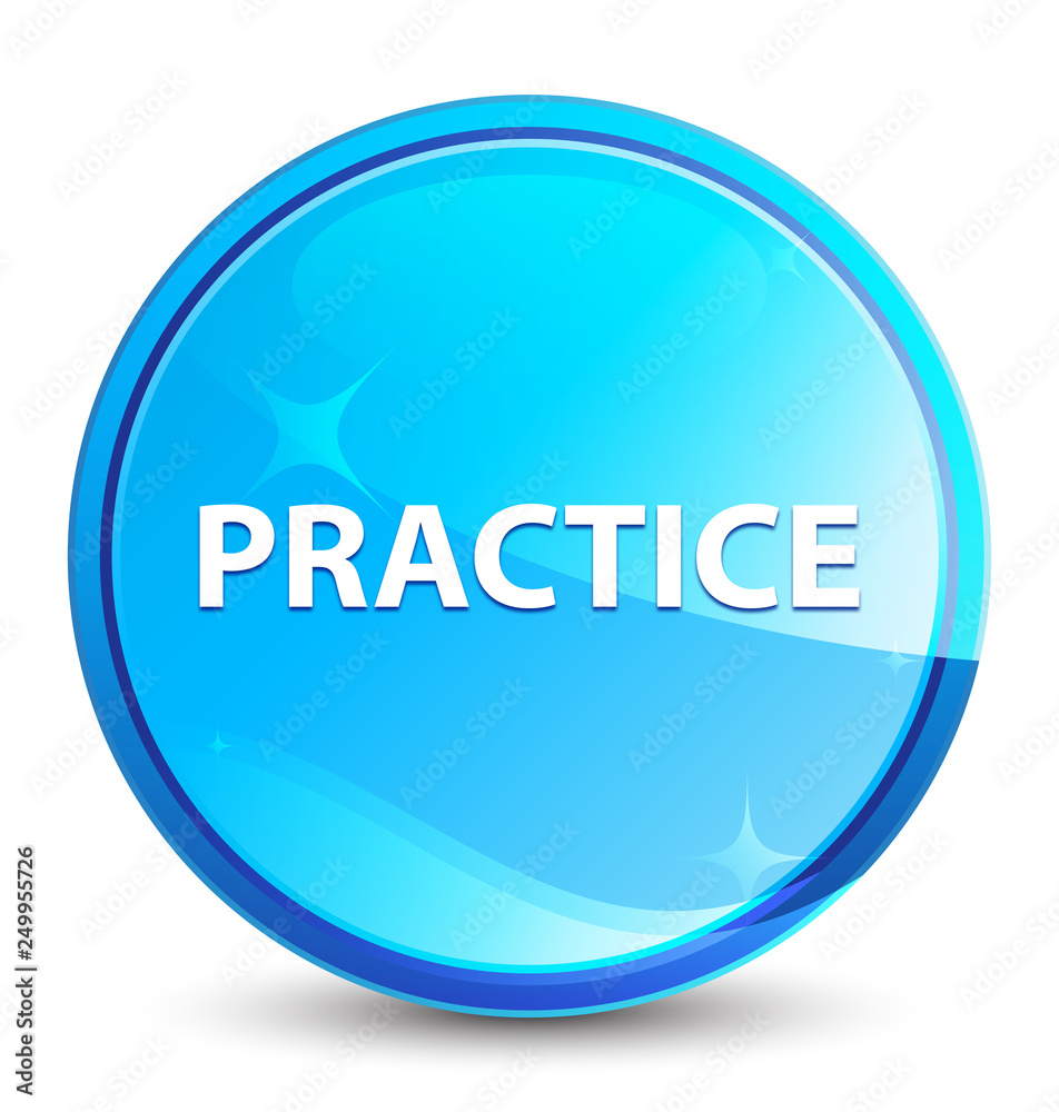 Practice splash natural blue round button Practice splash natural blue round button