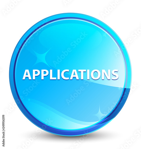 Applications splash natural blue round button