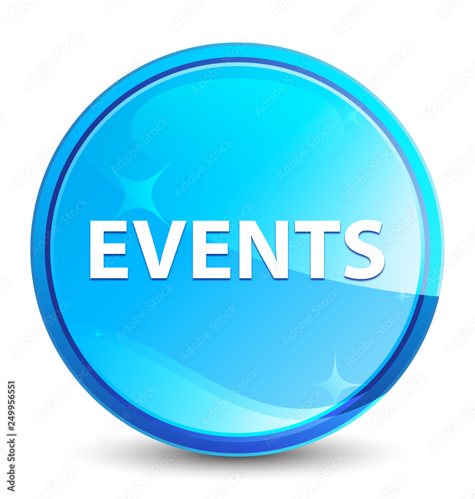 Events splash natural blue round button Events splash natural blue round button