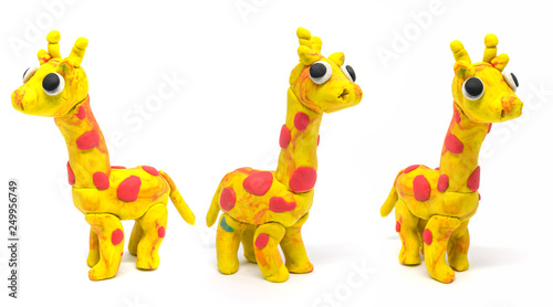 play doh Giraffe on white background