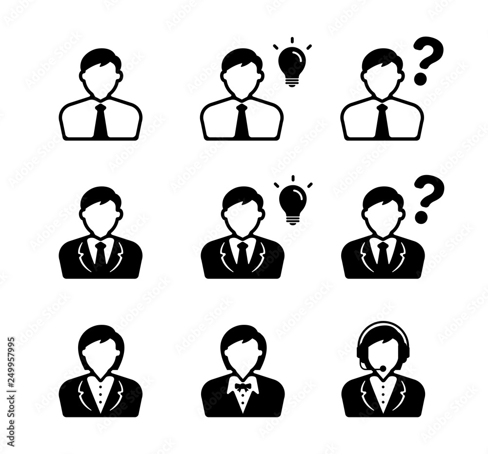 Office worker / Business person icon set (male,female) Office worker / Business person icon set (male,female)