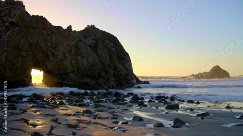 Keyhole Rock Big Sur Sunset