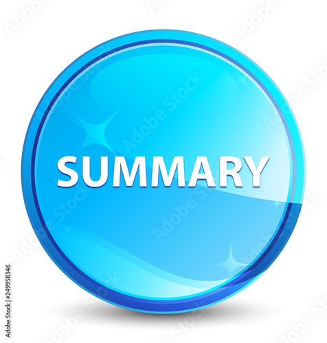 Summary splash natural blue round button