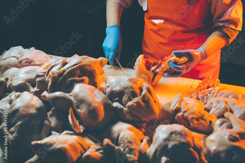 chicken meat production photo