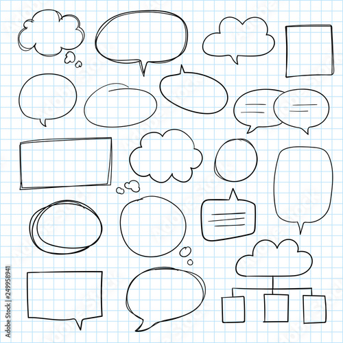 Hand drawn speech bubble collection
