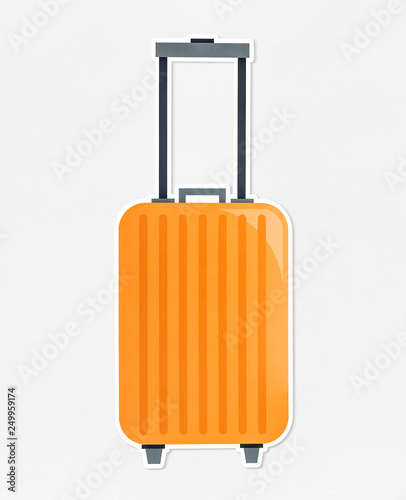 Orange luggage with a handle icon