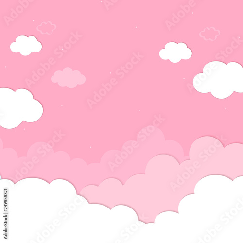 Cloudy pink sky background