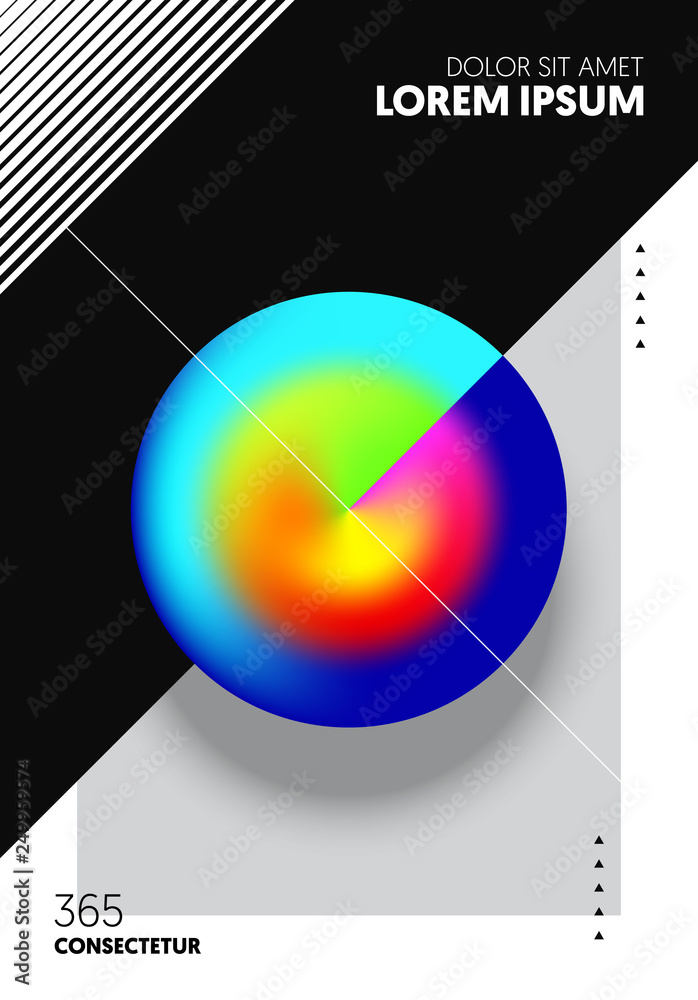 Abstract gradient geometric shape layout design template background modern art style