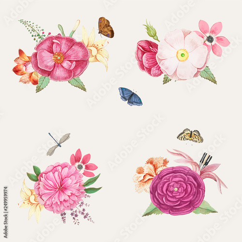 Blooming pink flowers