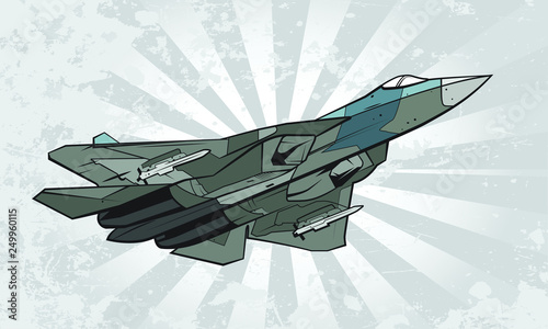 Multi-role Jet Fighter Vector Illustration