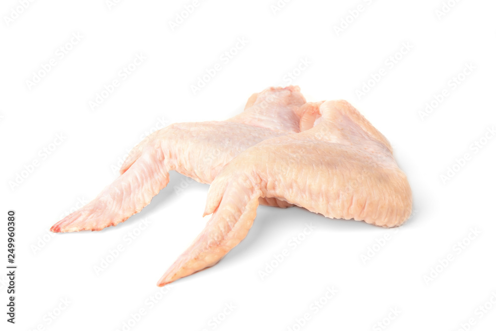 Raw chicken wings isolated on white background. Raw chicken wings isolated on white background.