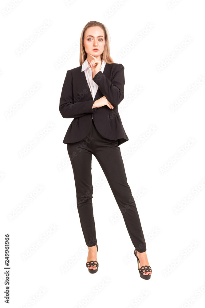 Portrait of smiling business woman isolated on white background Portrait of smiling business woman isolated on white background