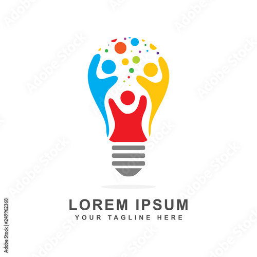 symbol design of abstract people in a bulb