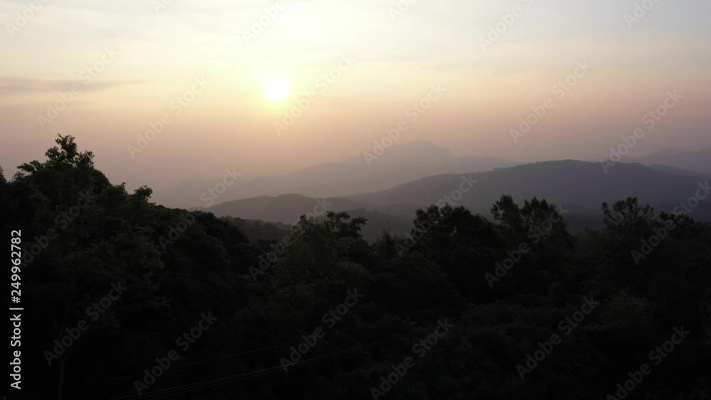 Aerial view Sunrise at Doi Inthanon national Park in Chiangmai, Thailand. Aerial view Sunrise at Doi Inthanon national Park in Chiangmai, Thailand.