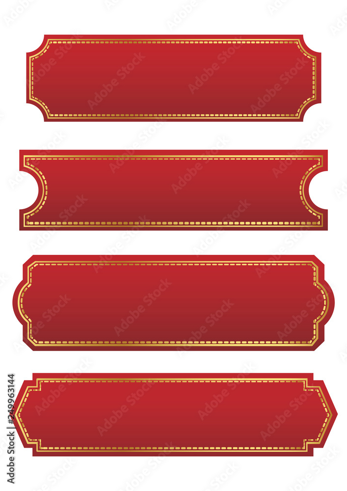 ,red  banner on white background