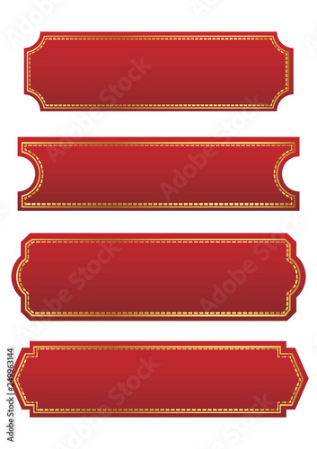 ,red  banner on white background