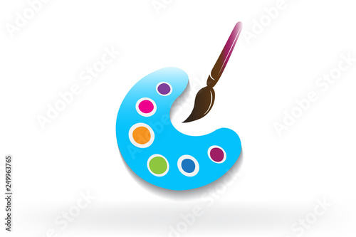 Paintbrush palette of colors vector logo