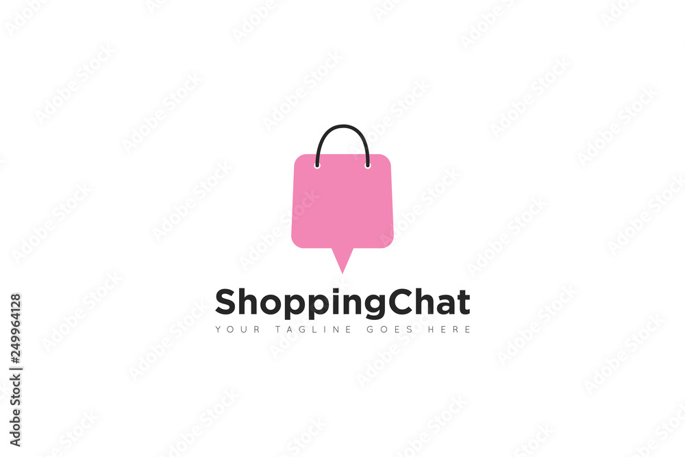 chat logo and shop bag icon Vector design Template. Vector Illustrator Eps.10 chat logo and shop bag icon Vector design Template. Vector Illustrator Eps.10