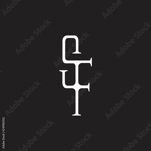 letters sf simple linked logo vector