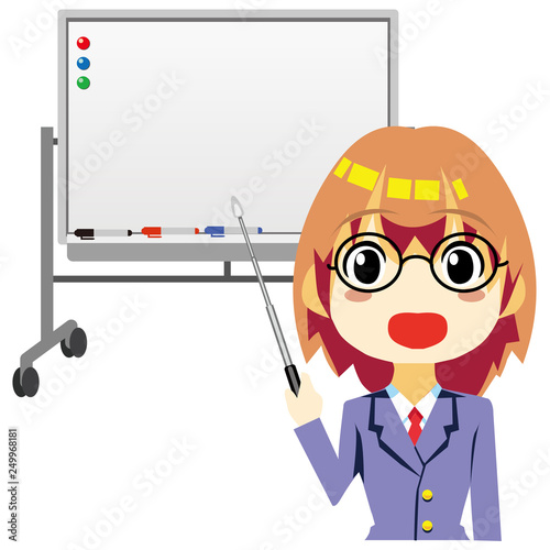 教える女性・OL・女学生 ホワイトボードver Teaching women OL / Girls student