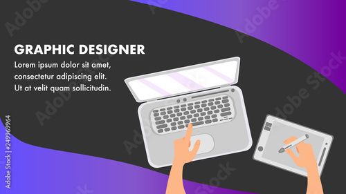 Graphic Designer Website Banner Vector Template