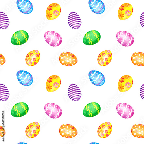 Easter eggs. Seamless pattern. Watercolor