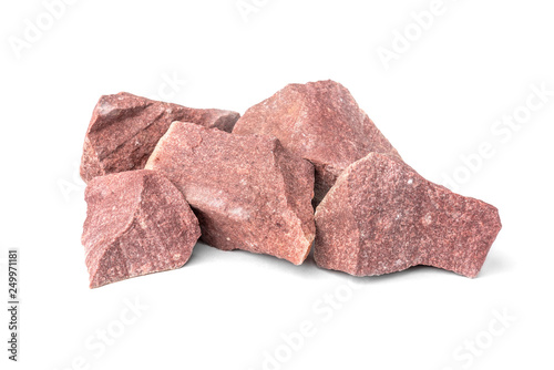 Sauna stones isolated on white background.