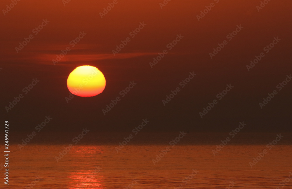A stunning sunrise over the sea at Shellness, Isle of Sheppey, Kent.