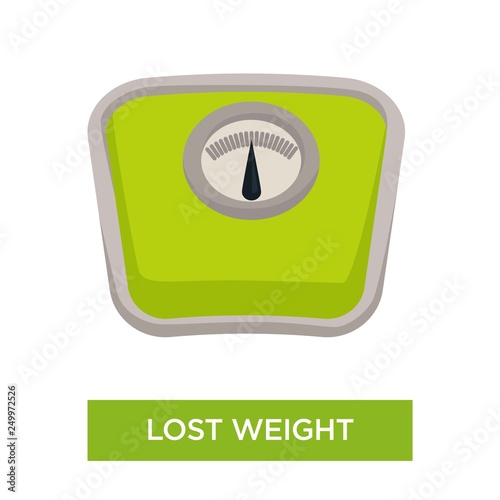Lost weight isolated scales or weigher sport and diet
