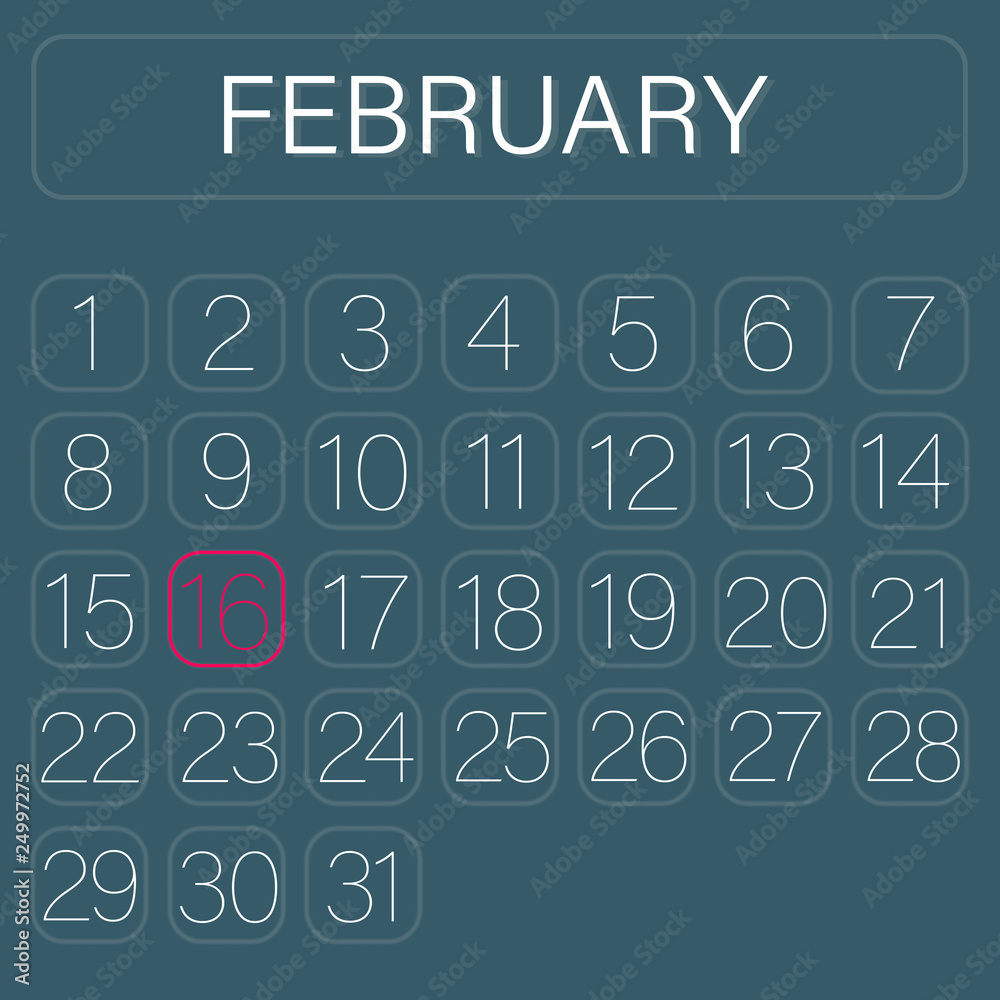 Calender Page February 16
