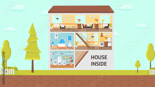 House Insight Concept Flat Vector Illustration