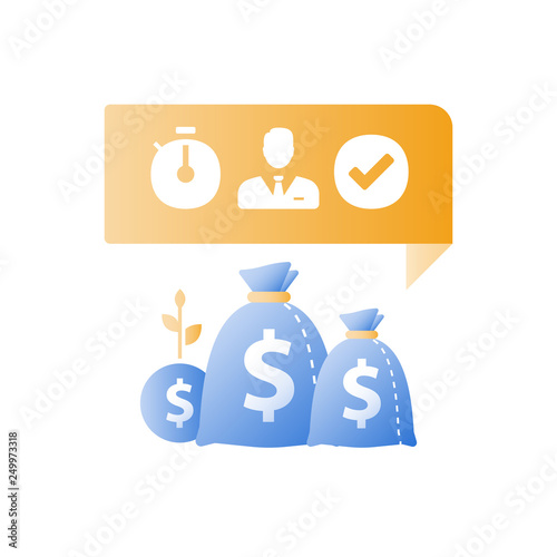 Money credit, cash loan, mutual fund, finance investment, crowdfunding concept, debt refinance